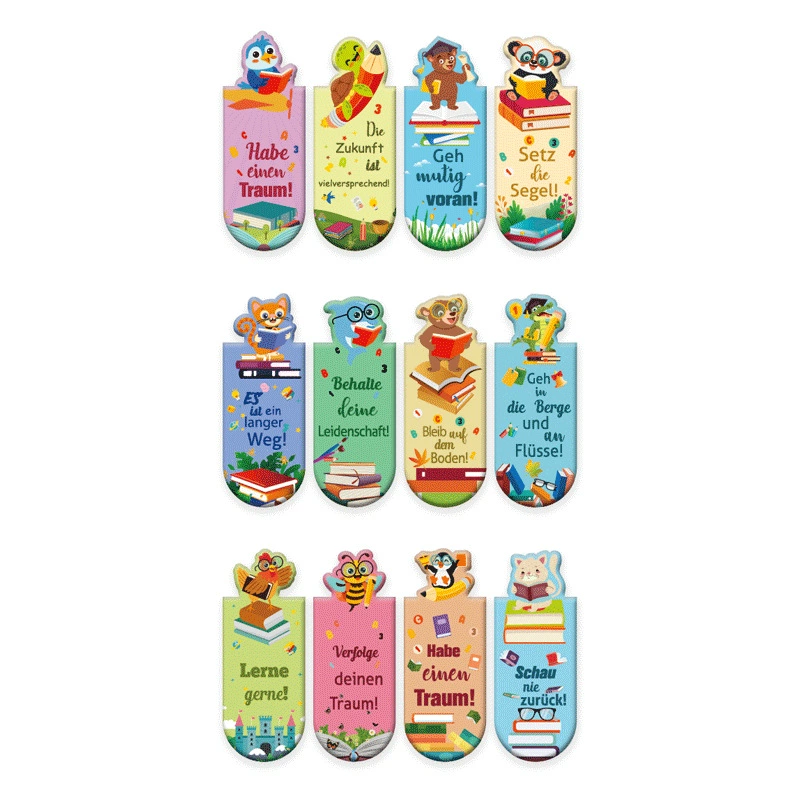 Магнитные закладки Amazon — горячая новинка рождественских магнитных наклеек, винтажные закладки с мультяшными рождественскими животными от производителя.