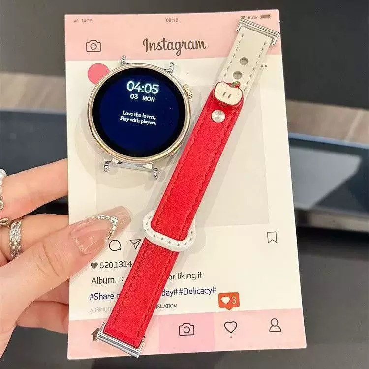 Factory Suitable for Huawei Gt6/Gt5Pro Two-Color Thin Green Apple Watch Strap Wristband Honor Magic2 Cartoon