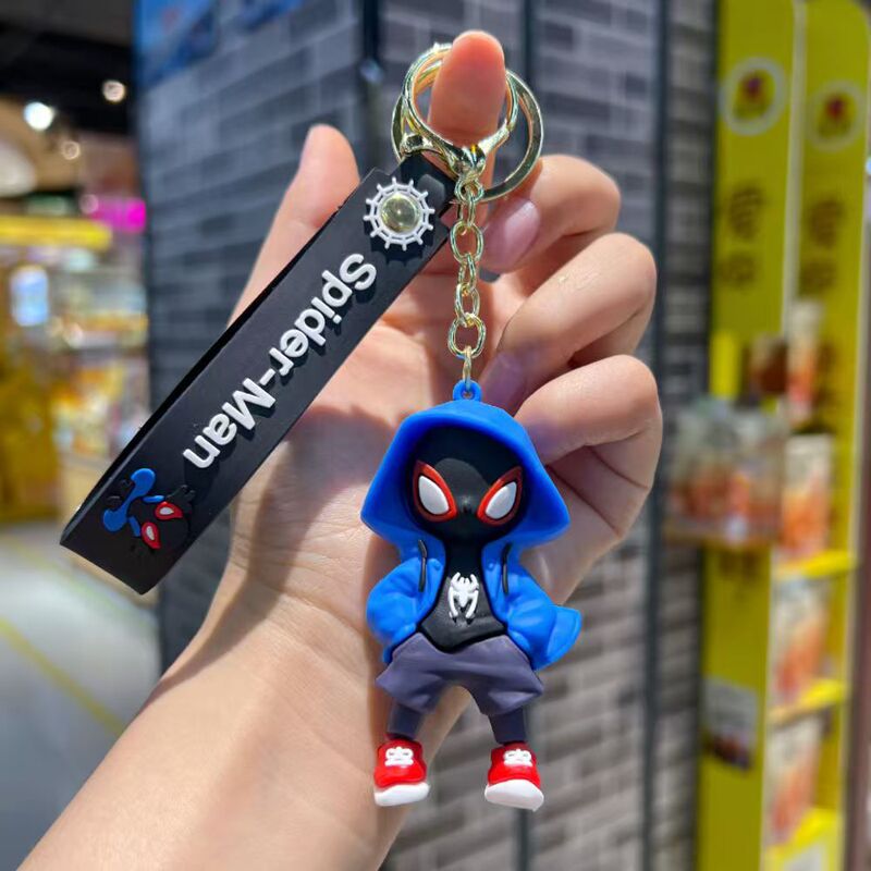 新しいスウェットシャツスパイダーマン編組マーベルキーホルダーペンダントクリエイティブカーキーホルダーカクテルクレーンギフト|undefined