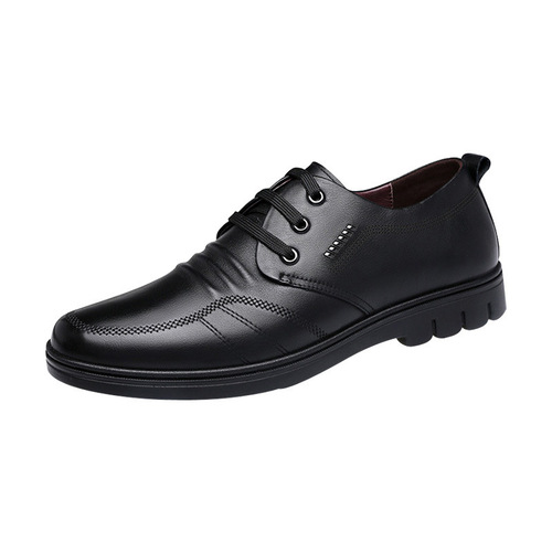 New Men's Business Formal Spring and Autumn Casual Breathable Leather Shoes, English and Korean Style Pointed Head Wedding Shoes for Grooms and ushers