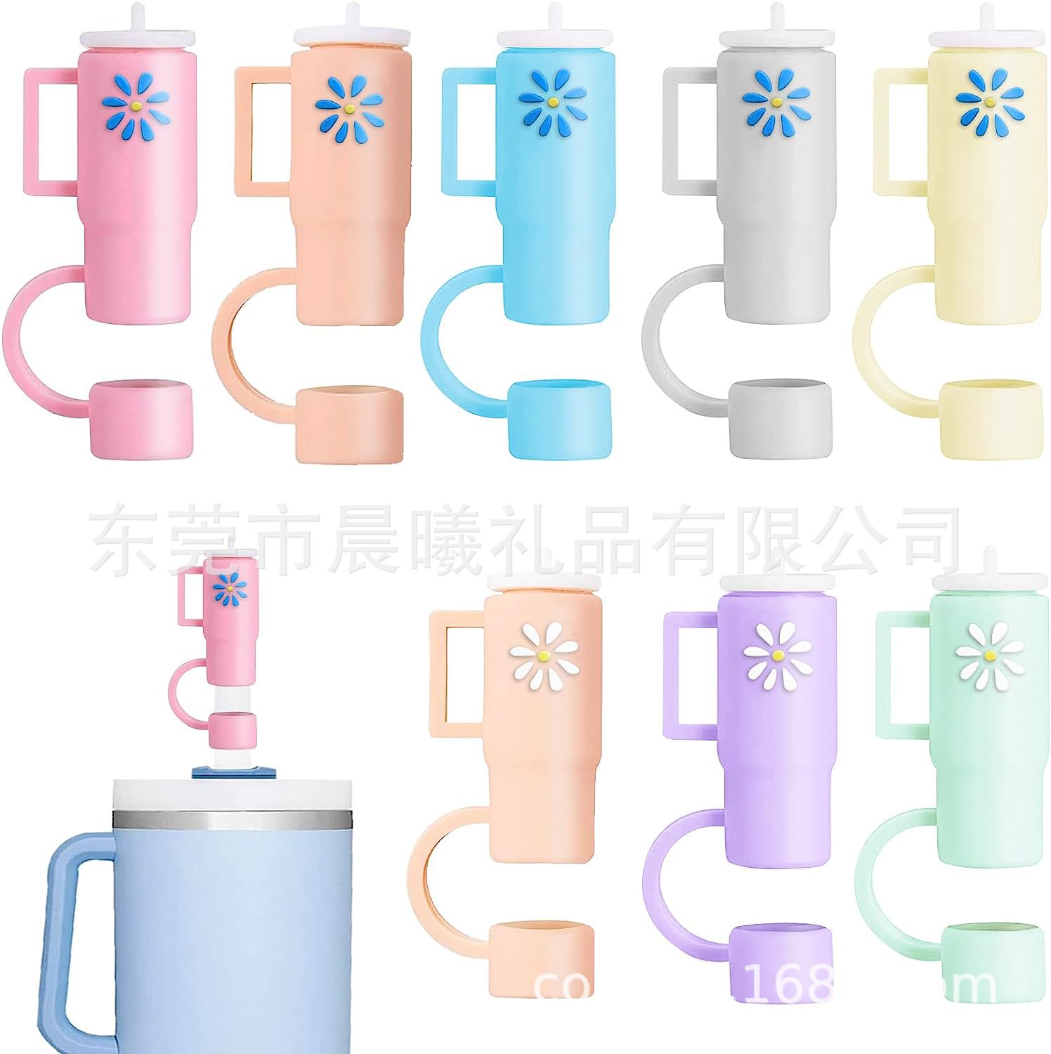 En stock Stanley paja manga silicona paja tapa Stanley paja tapa 10mm calibre paja cubierta de polvo 1cm