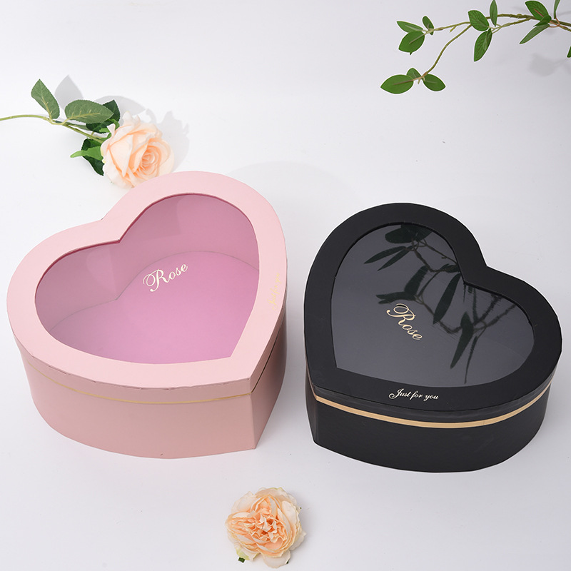 Pvc transparente en forma de corazón cubierta del cielo y la tierra caja de regalo de fruta universal ventana abierta creativa caja de embalaje de regalo de Tanabata al por mayor