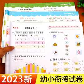 幼小衔接测试卷一日一练教材练习册全套拼音练习题大班学前识字