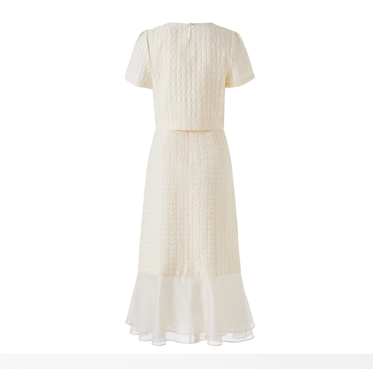 Set áo ngắn phối váy xếp tầng organza nữ tính — màu đen chi tiết 22