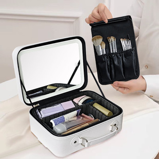 High-Quality Led Light Makeup Box Large Capacity Simple Eva Partition Classification Suitcase Portable Large Capacity Storage Box