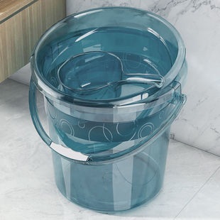 Large-Capacity Transparent Portable Plastic Bucket Household Thickened Large Storage Student Dormitory Bath Bucket Small Round Bucket