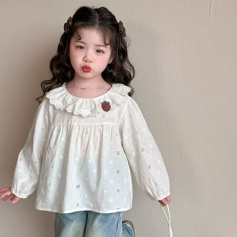 女童衬衫春秋季2025新款儿童洋气长袖娃娃衫女宝宝时髦内搭打底衫|undefined