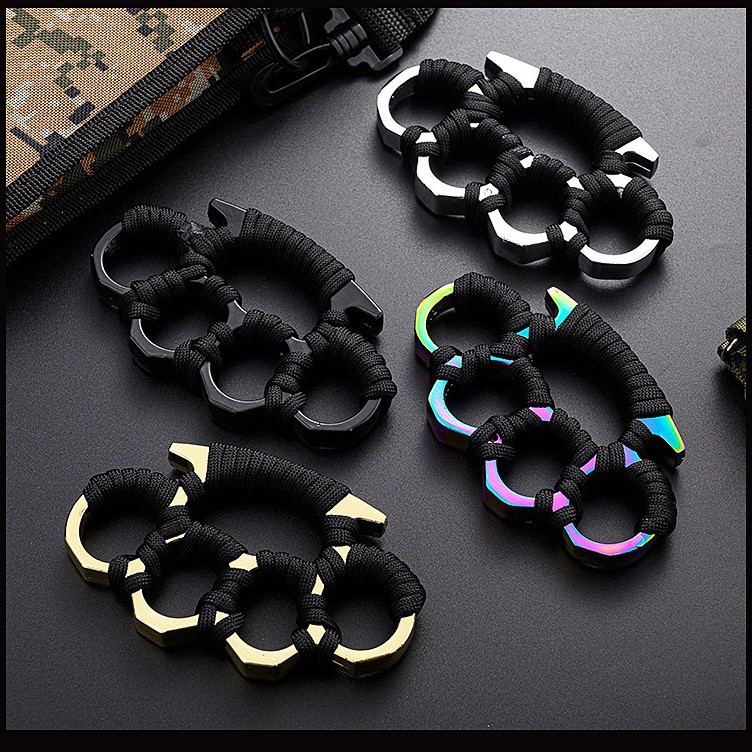 加厚手撑子指虎四指拳套戒指环拳扣车载破窗求生装备合法防身武器