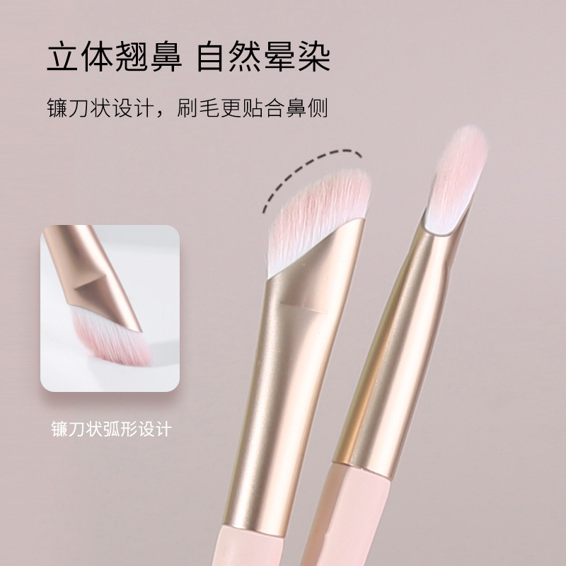 Rosa hoz nariz sombra cepillo nuevas herramientas de belleza ángulo oblicuo reparación nariz ala floración modificado resaltar sombra cepillo al por mayor