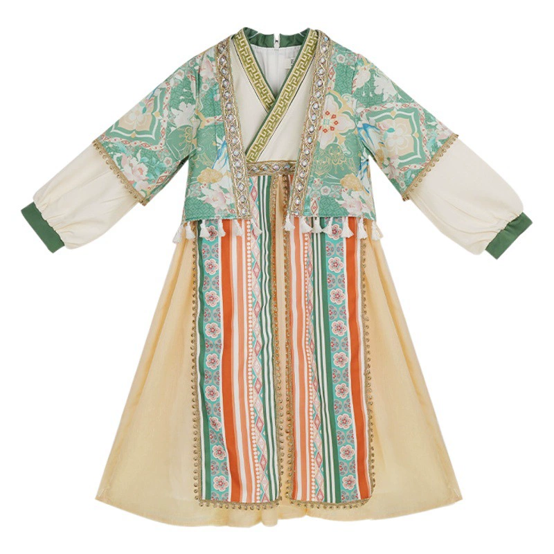 Платье для девочек в национальном стиле, Оригинальная китайская одежда, Детская осенняя высококачественная одежда для выступлений, детская одежда с китайским элементом оптом