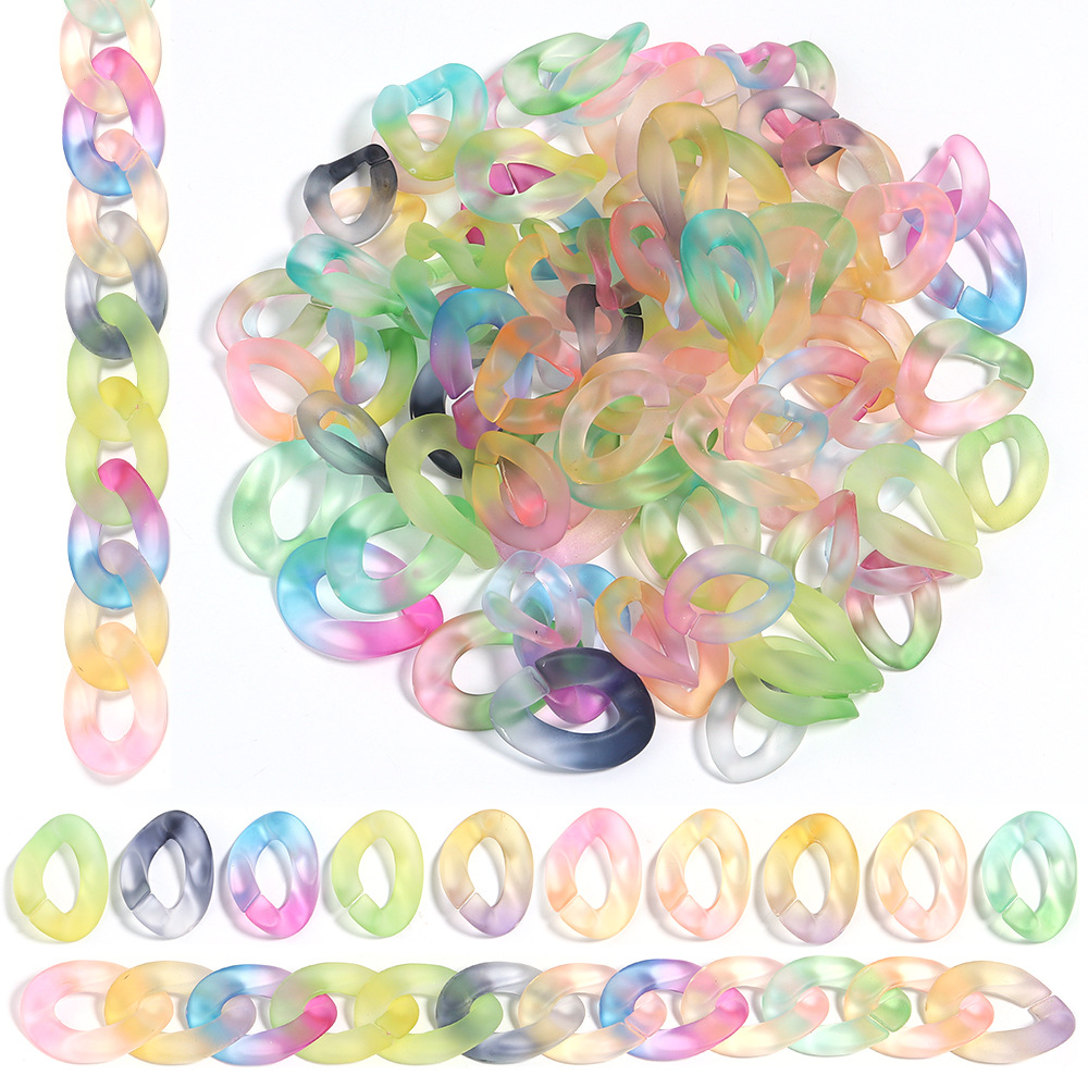 亚克力开口圈链条扣手工diy彩色插扣包包链条发夹扣饰品配件