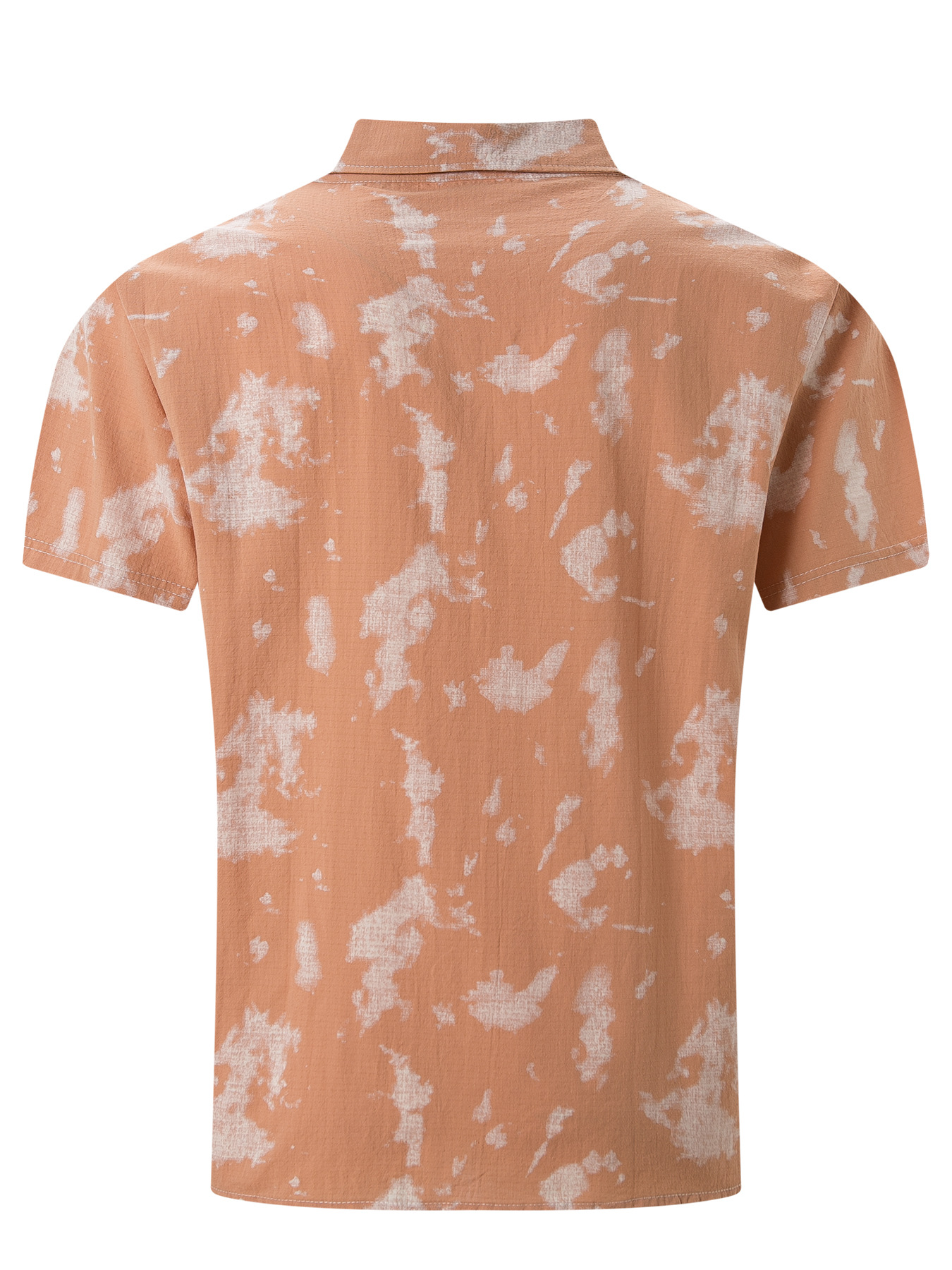 Einfarbiges Herrenhemd Mit Tie-dye Und Kurzem Arm Für Den Strand_voghion.com
