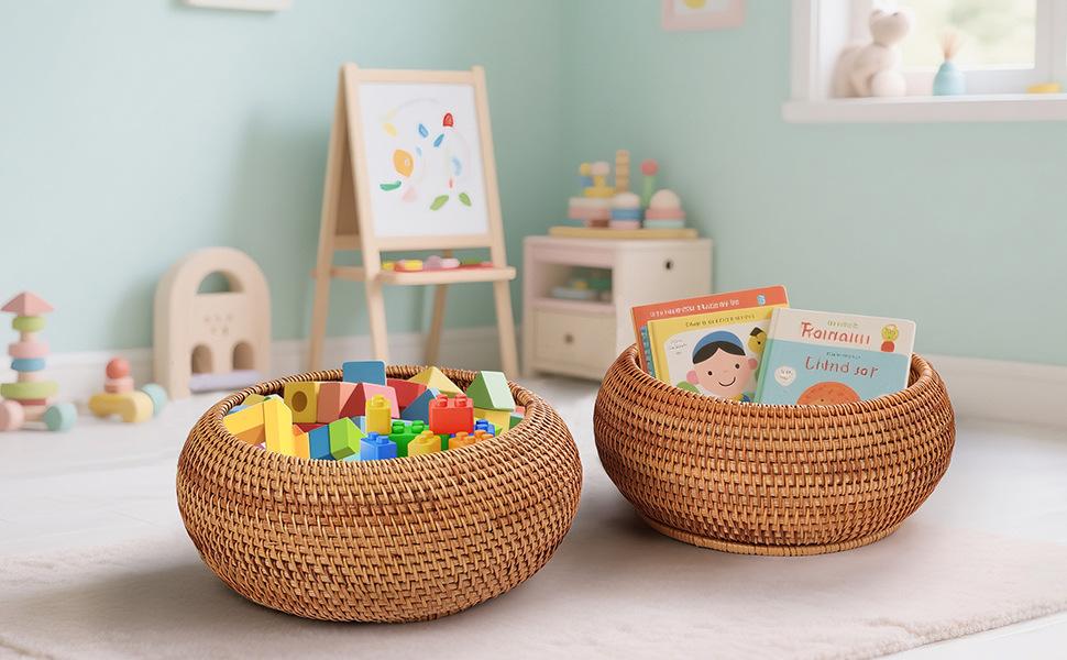wicker basket with lid