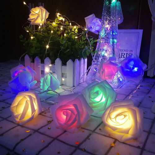 New LED simulated rose lantern string fairy lights Valentine's Day wedding celebration romantic proposal declaration decoration lights