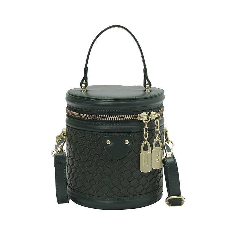 Niche Zhong moda versátil bolso de cubo para mujeres 2025 nuevo cross-border tejido bolso de mano casual exquisito mochila