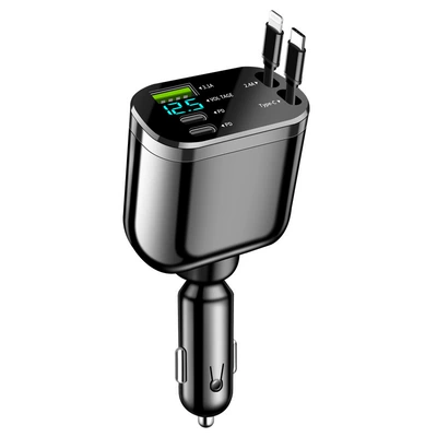 Mobil şarj cihazları | super fast charging five-in-one cigarette - 360rotate-m4-dual-type-c-stretch-cable-pdsuper-fast-charging-with-packaging