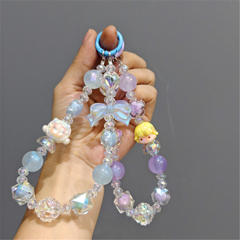 Juego de moda en línea cadena de teléfonos móviles cuentas originales dibujos animados burbujas Mart Amarilis cuerda de teléfono móvil colgante