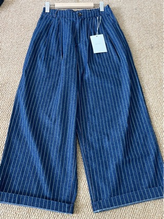 A Mango Home 65 Cotton Striped Wide-Leg Straight Jeans 100% Cotton, 100cm Long