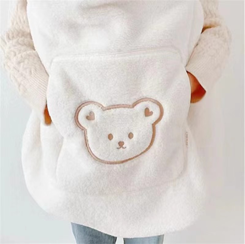 2023 new bear embroidery baby stroller windproof blanket warm blanket portable for going out