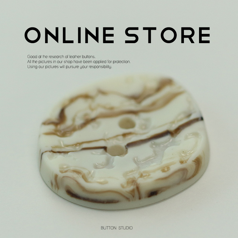 Resin two-eye button woolen sweater fur coat button sweater tweed woven coat women's clothing buckle