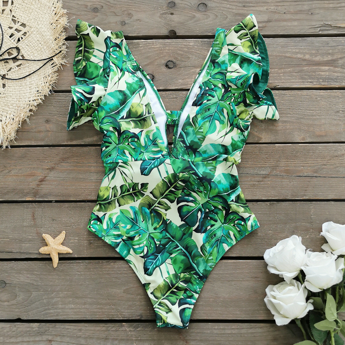 Women's Vacation Printing 1 Piece One Piece Swimwear display picture 16