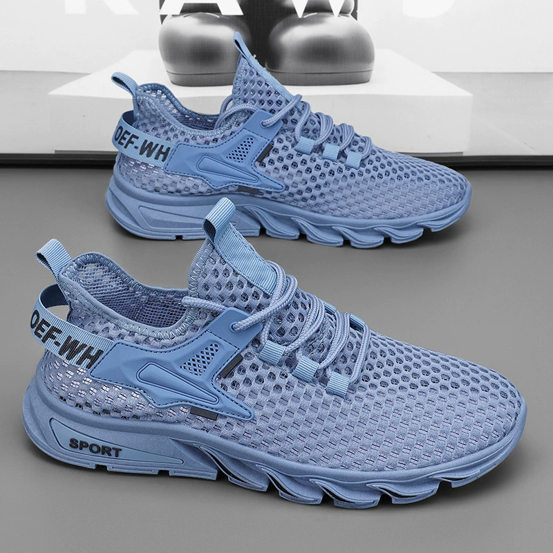 Мужская сетчатая обувь, летняя дышащая спортивная обувь с тонкой сеткой, мужская уличная обувь с сеткой для рыбалки и прогулок
