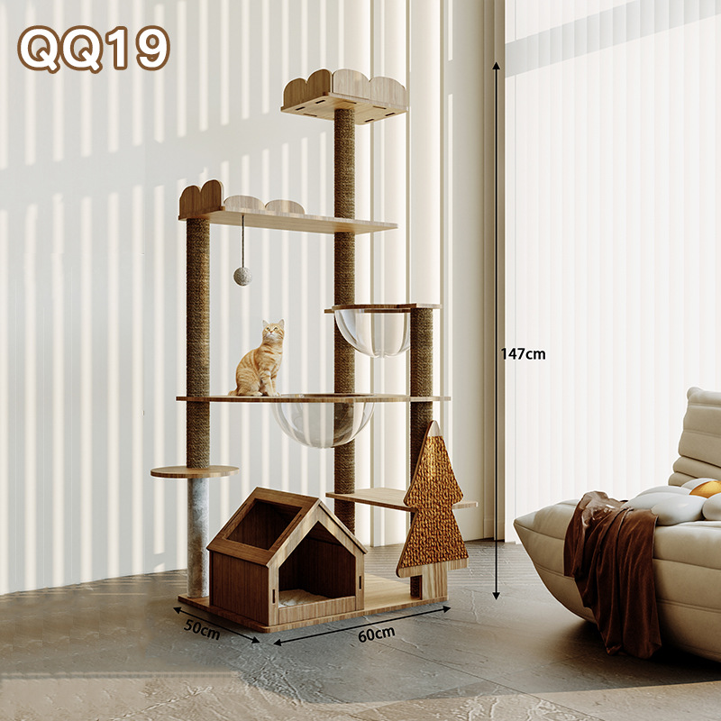 Marco de escalada para gatos al por mayor de fábrica, marco de escalada para gatos grande integrado de lujo, nido para gatos de lujo, árbol para gatos, hogar para gatos