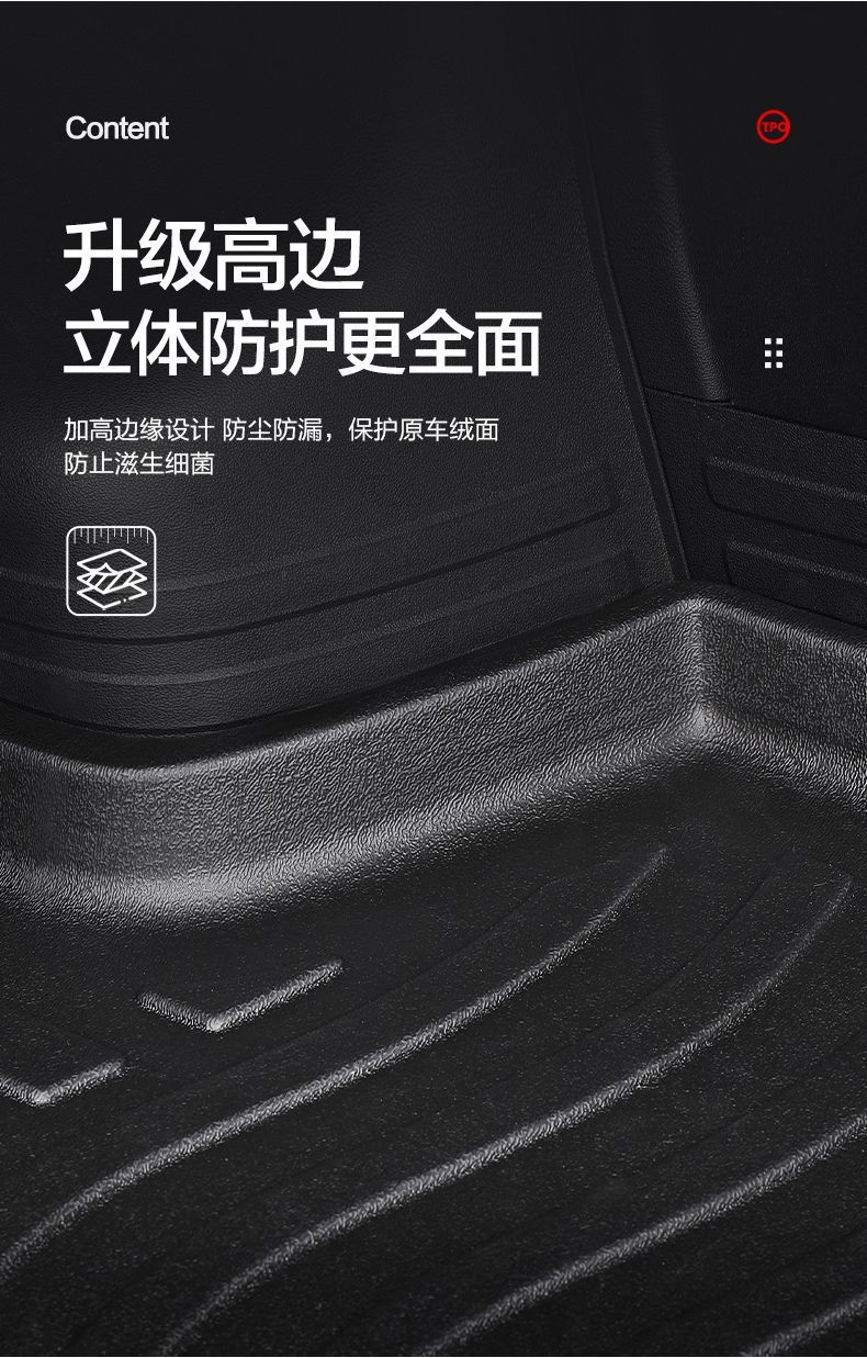 Chery Icar V23 Trunk Mat Car Interior Modification Accessories Decorative Supplies Tpe Waterproof Rear Trunk Mat
