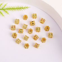 18K����ɫ΢��ʯ�p�滨�и���|�ջ���diy����朴������