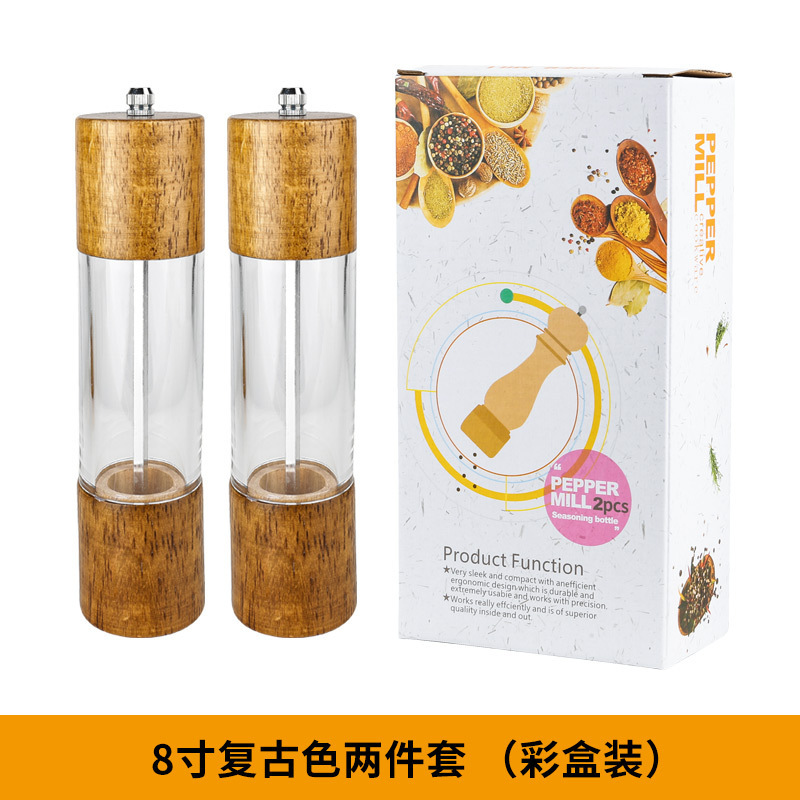 アクリル胡椒研磨器手動現磨胡椒粉塩神器海塩サンショウ黒胡椒粒研磨瓶|undefined