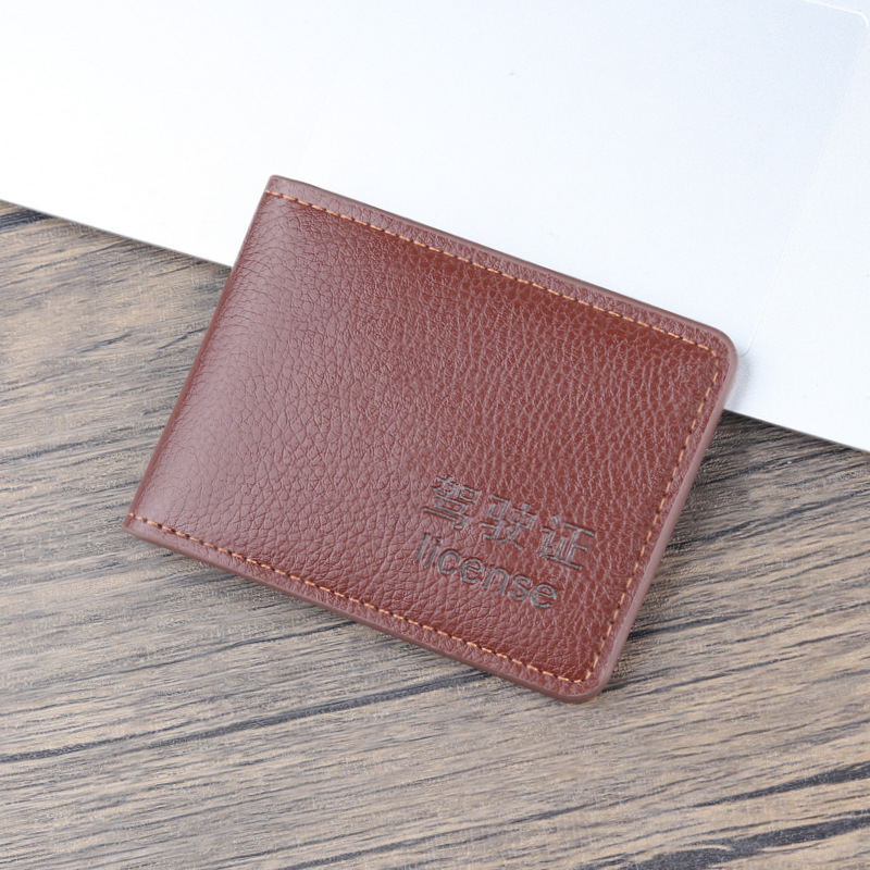 Licencia de conducir, estuche de cuero, paquete de tarjeta, licencia de conducir, billetera, licencia de conducir, libro de licencia de conducir, carcasa de certificado de vehículo de motor, posición de tarjeta múltiple para hombres y mujeres, letra pequeña
