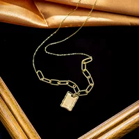 Чистое золото 18 карат 14K золото цельная цепочка простая Золотая нить Надписи Ретро все матч Галстуки золотые украшения 11828