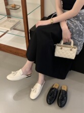 韩国东大门复古一脚蹬包头休闲半拖鞋女外穿通勤百搭懒人后空单鞋