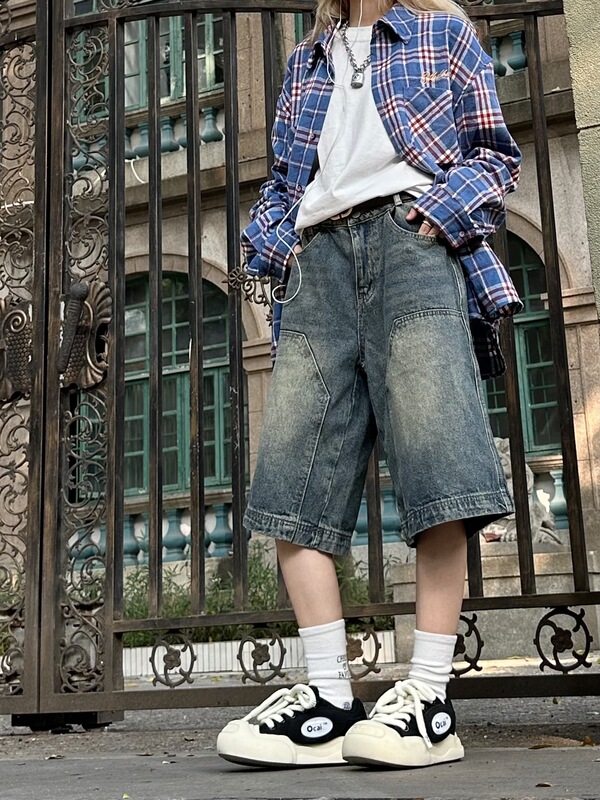 2024 New Spring New American Style Retro Washed Old Straight Leg Cropped Jeans Trendy for Men and Women 2024 New Spring New American Style Retro Washed Old Straight Leg Cropped Jeans Trendy for Men and Women