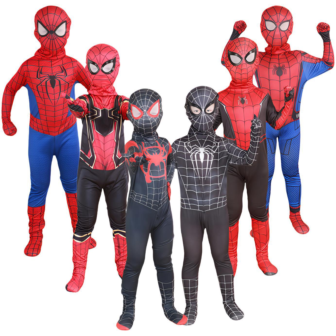 Spider-Man Bodysuit Miles Bodysuit Children's Halloween Cos Deadpool Black Spider Remy Performance Costume