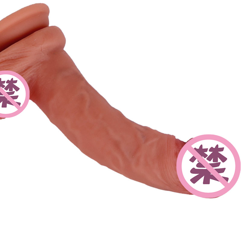37cm Extra Long Liquid Silicone Dildo with Clitoral Stimulation, Flesh Tone — detail image 34