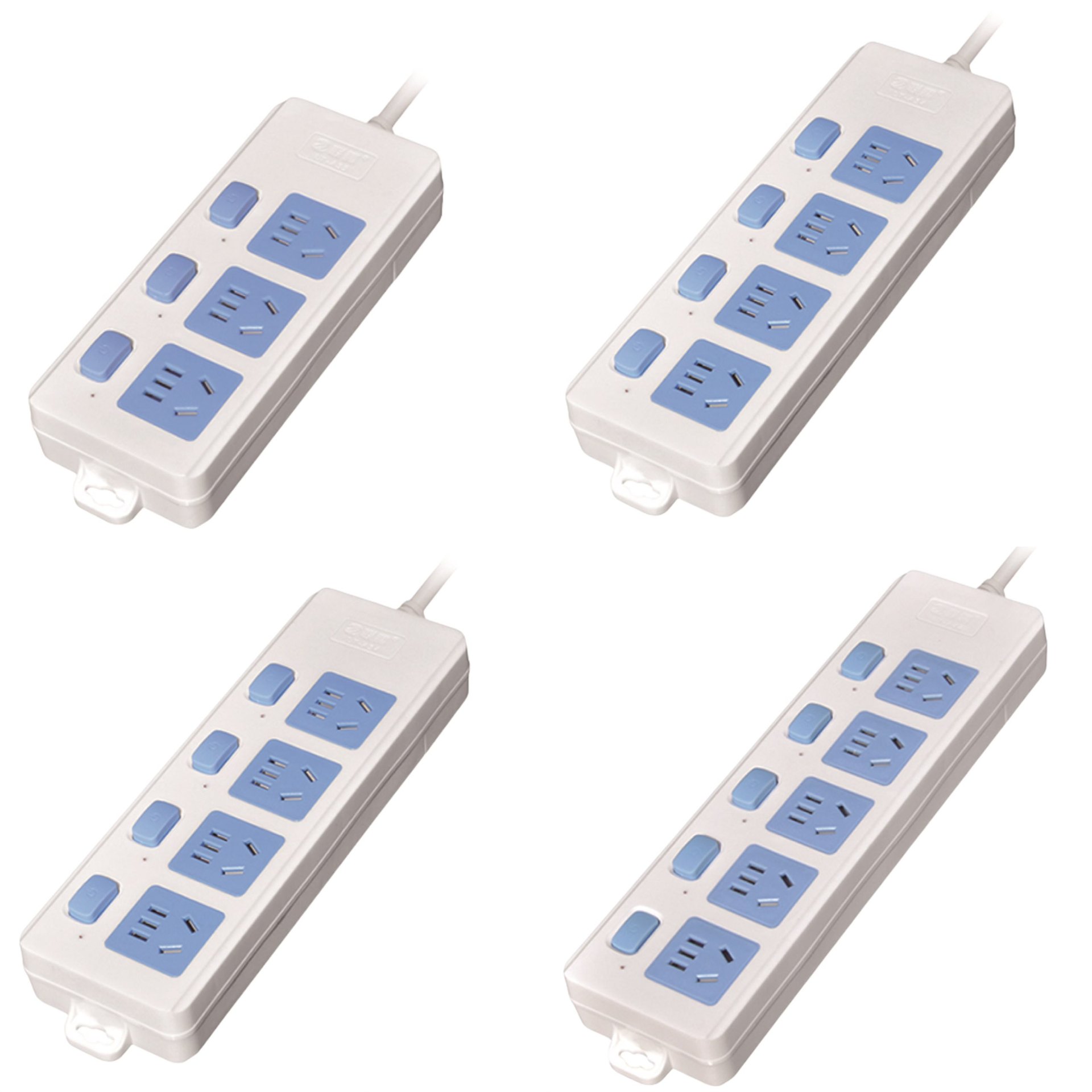 独立开关排插多开关插线板一控一插排多孔位多功能大功率插座厂家