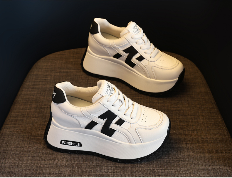 Giày sneaker nữ đế dày tăng chiều cao phong cách Đức Huấn — Cơm trắng mơ chi tiết 5