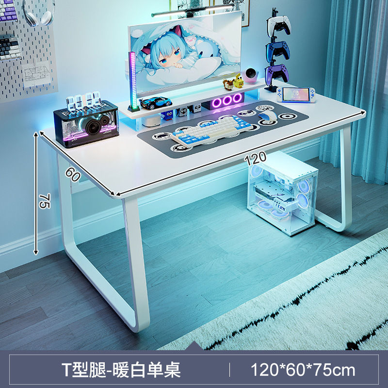 Mesa de deportes electrónicos blanca Escritorio de escritorio para computadora doméstica Escritorio simple moderno Escritorio de trabajo Dormitorio Escritorio para estudiantes