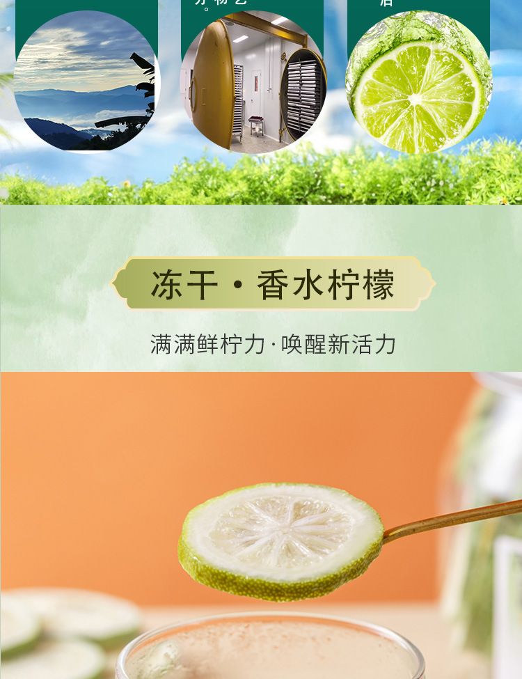 Freeze Dried Lemon Slices Fragrant Lemon Fruit Tea Unsweetened 45g Jar quality and texture