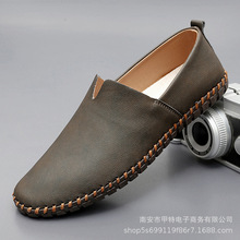 夏季新款大码跨境懒人鞋外贸休闲鞋商务正装单鞋低帮鞋乐福男鞋