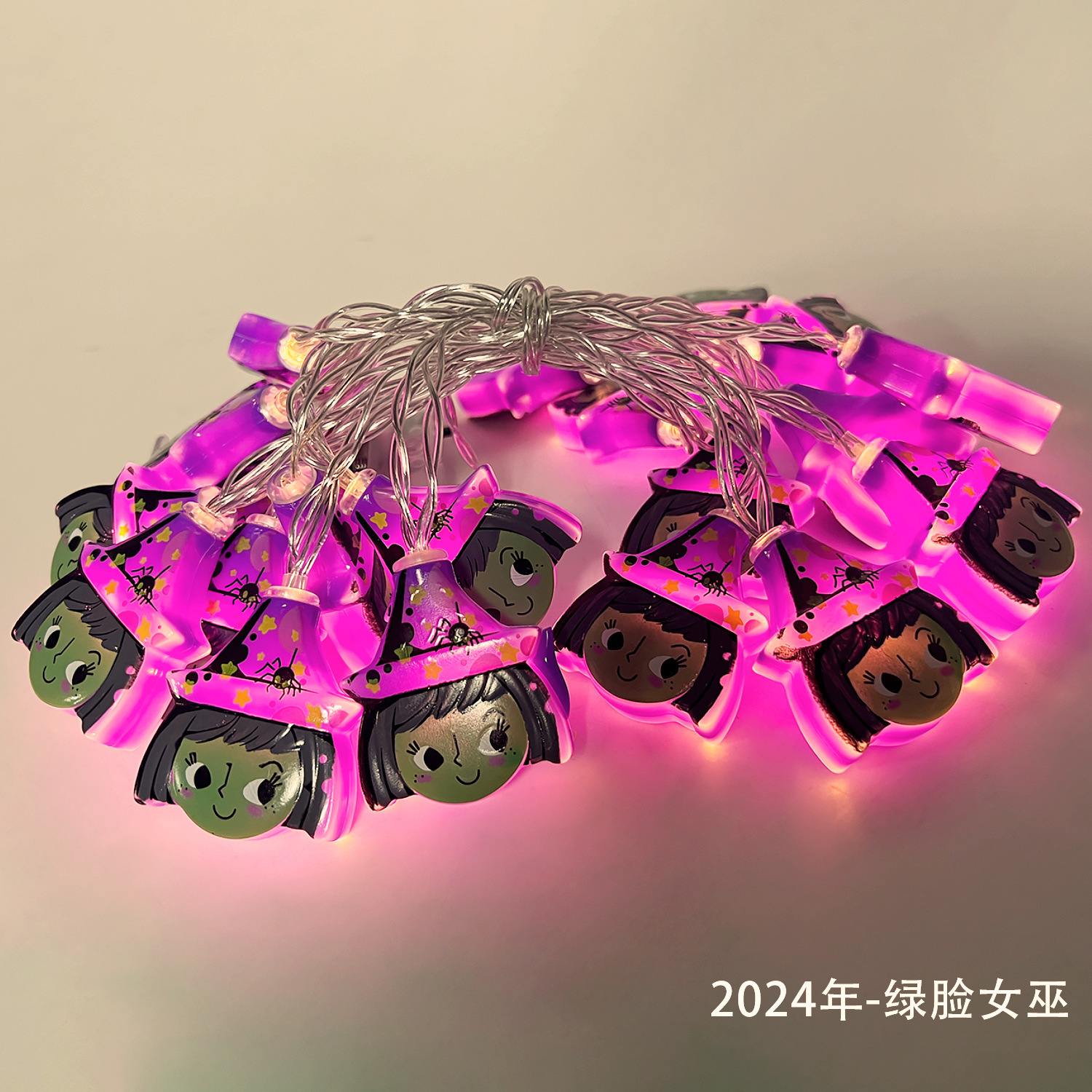 Nuevos productos transfronterizos creativos fantasma calabaza string decoración de Halloween batería escena festiva decoración de fiesta string de luces de colores