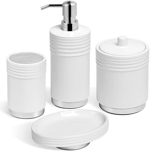 Juego de Accesorios de Baño Set de 4 Piezas de Cerámica, Decorativo, para Baño image 23