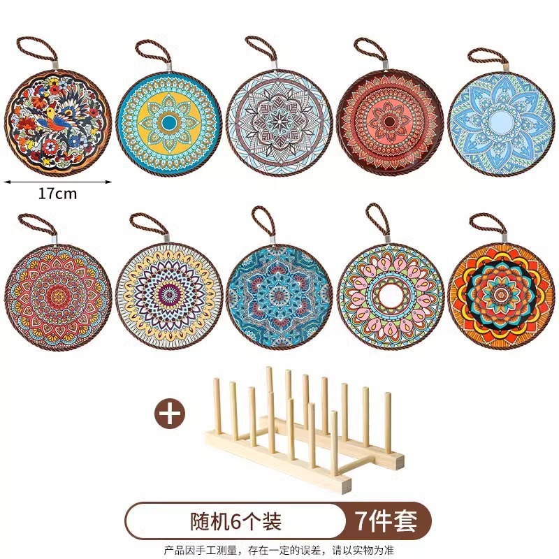 复古隔热垫耐高温砂锅防烫垫珐琅锅垫子陶瓷新中式餐桌防滑餐盘垫|undefined