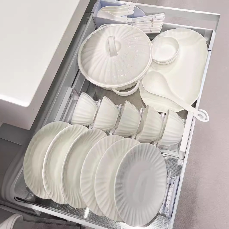 Jingdezhen Pure White Underglaze Color Ceramic Bowl and Dish Set Household Accessible Luxury Bone China Bowl and Plate Tableware Set Complete Gift Set Jingdezhen Pure White Underglaze Color Ceramic Bowl and Dish Set Household Accessible Luxury Bone China Bowl and Plate Tableware Set Complete Gift Set