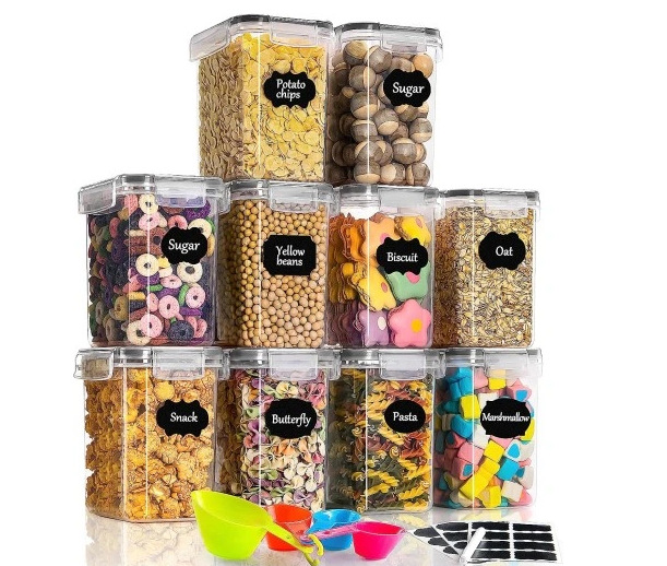 Transfronterizo en stock PP crisper sellado tarro refrigerador Cocina Comida tarro granos almacenamiento tarro snack almacenamiento