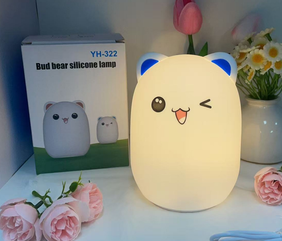 Conductor creativo de luz nocturna ambiente de sueño luz suave lámpara de mesa de tostada dormitorio iluminación de cabezal de cama temporización con lámpara de sueño