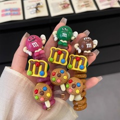 Cute M&M~ Spring and Summer Bubble Braids Hairband for Women 2024 New Straight Telephone Cord Hair Ring Hair Accessory