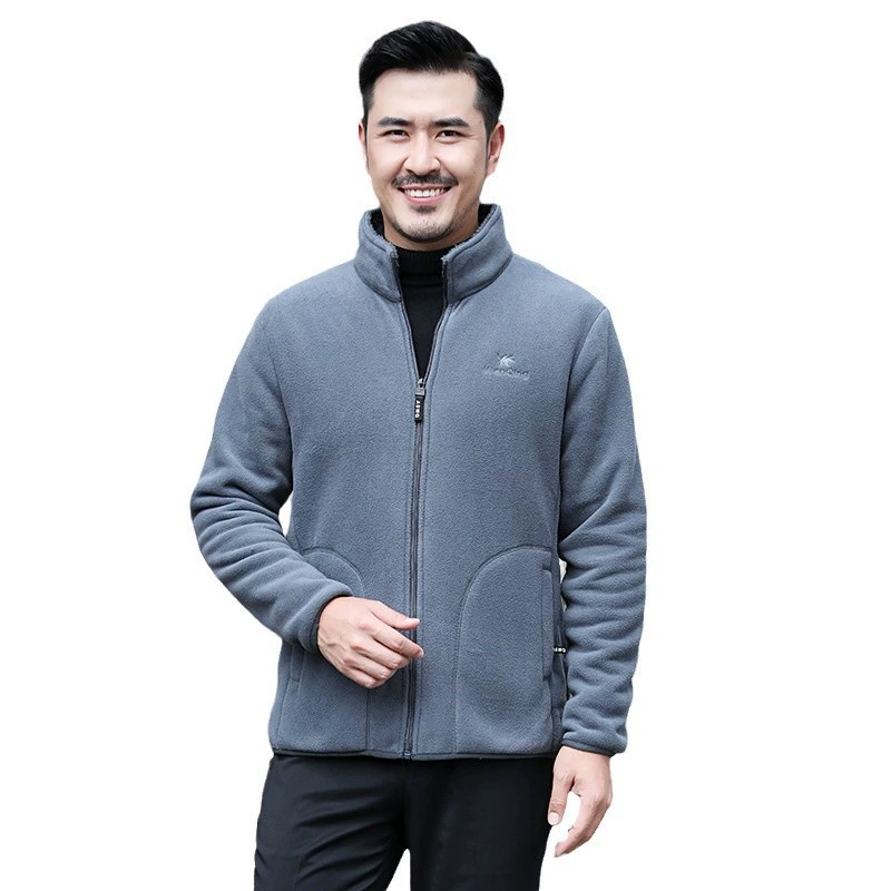 Осенние и зимние кашемировые мужские куртки мужские куртки мужские куртки плюс бархатная одежда папа спортивный досуг свитер