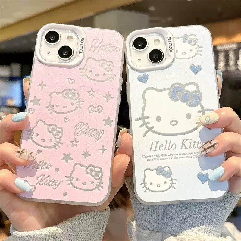 Чехол для телефона (Apple) Hello Kitty лазерная оболочка — для iPhone 7/8 до iPhone 16 Pro Max, белый